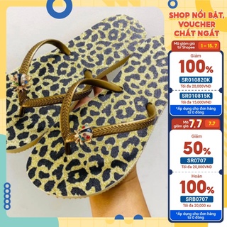 Dép kẹp xỏ ngón, tông Thái Havaianas 2 tầng đính charm đá - Lululola