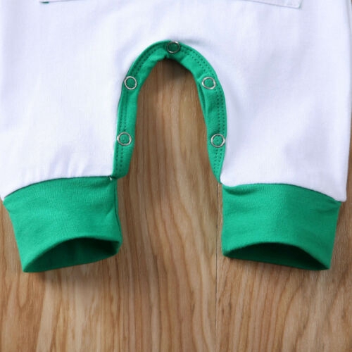 ☞❀❤♕GOABaby Boy Girl Romper My First St.Patrick´s Day Clover Striped Pocket Long Sleeve Bodysuit Spring Clothes