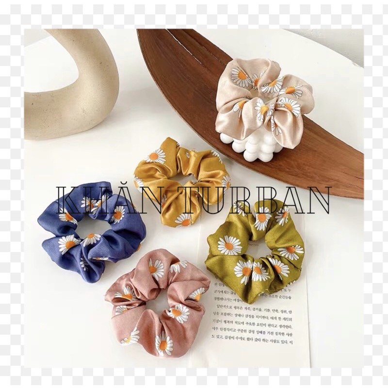 Cột tóc scrunchies dễ thương hình hoa cúc