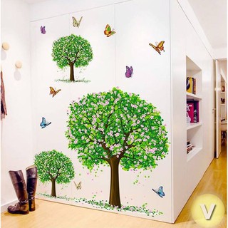 Decal dán tường Ba cây xanh