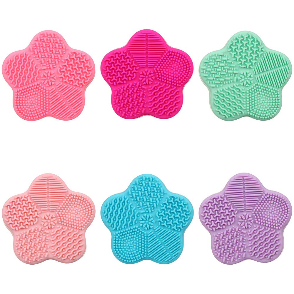 [Hàng mới về] Miếng Silicone Vệ Sinh Cọ Trang Điểm Ướt / Khô Tiện Lợi