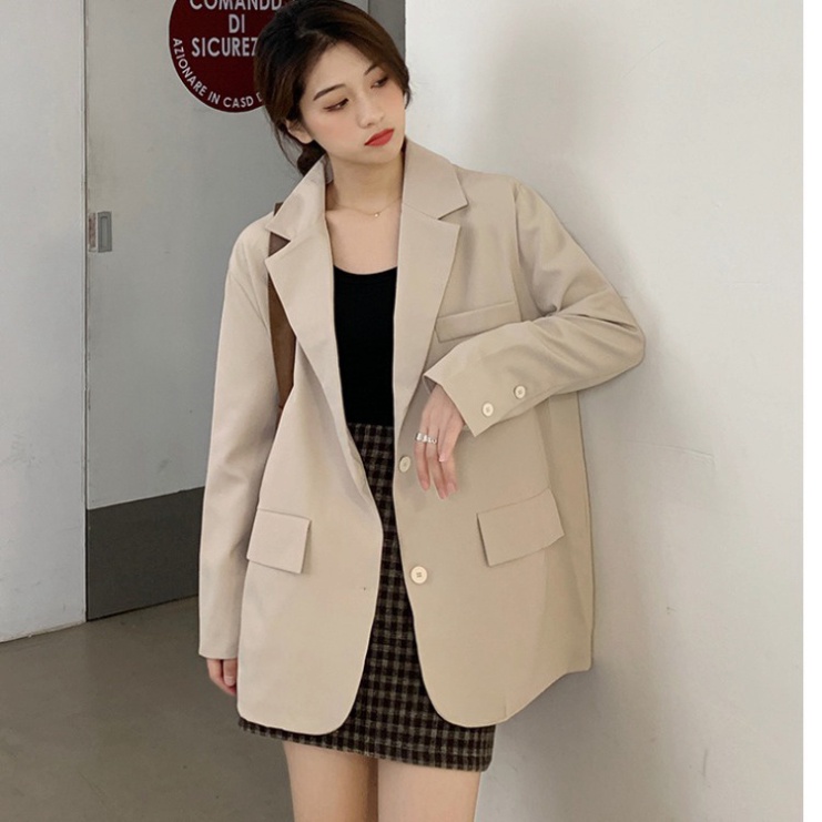 Áo vest nữ 2 lớp ,Áo Blazer tay dài màu trơn cho nữ ,AVS01 ,ao khoác blazer cho nữ thời trang hàn quốc - ThongThu
