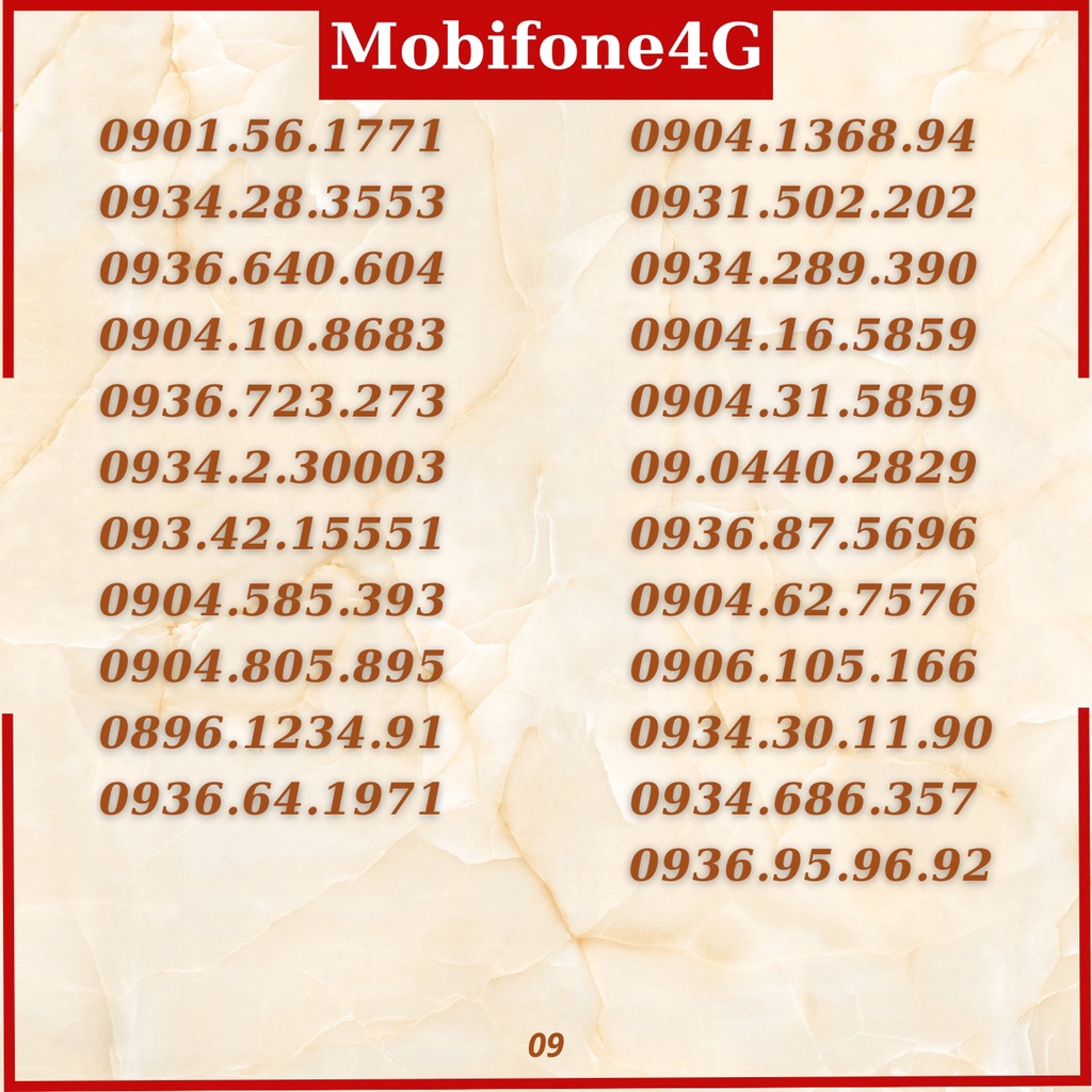 Sim 4G Mobifone số đẹp , giá rẻ.