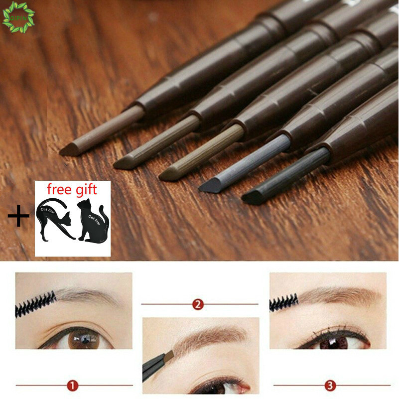 [Hàng mới về] Bút kẻ lông mày chống thấm nước có đầu cọ chải với khuôn kẻ mắt tiện dụng | BigBuy360 - bigbuy360.vn
