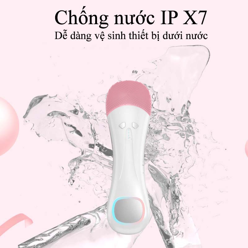 Máy Rửa Mặt Mini Cầm Tay Đa Năng Multi Care Máy Massage Mặt Đầu Silicon Giúp Sạch Sâu Da Chăm Sóc Mắt Môi Đẩy Tinh Chất
