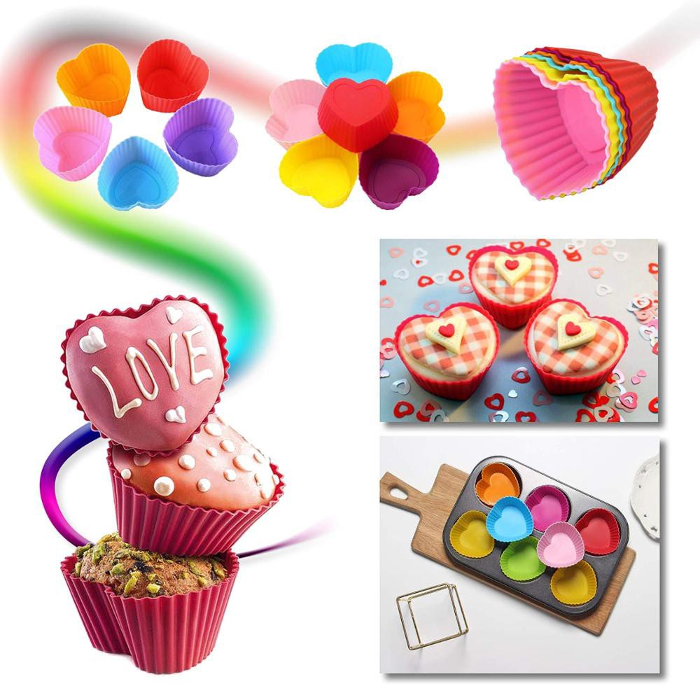 Khuôn cốc silicon cupcake tròn hoặc nhiều hình để lựa chọn