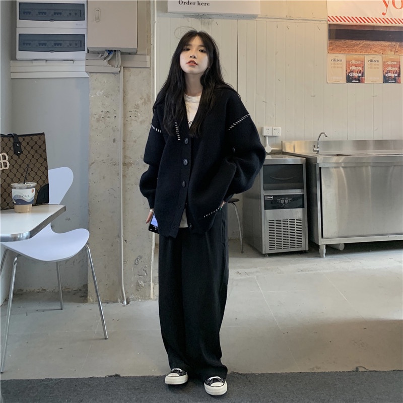 Áo khoác cardigan tay dài cổ chữ V thời trang Hàn Quốc cho nữ | BigBuy360 - bigbuy360.vn