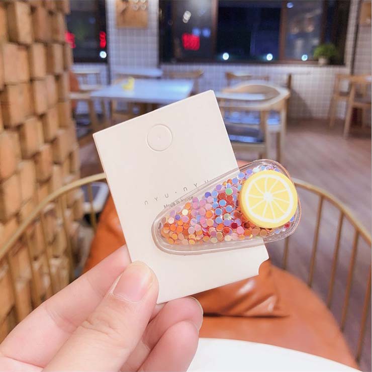 Kẹp Tóc bb Đính Kim Tuyến Nhiều Màu Sắc Họa Tiết Trái Cây Dễ Thương Phong Cách Hàn Quốc Cho Bé Gái