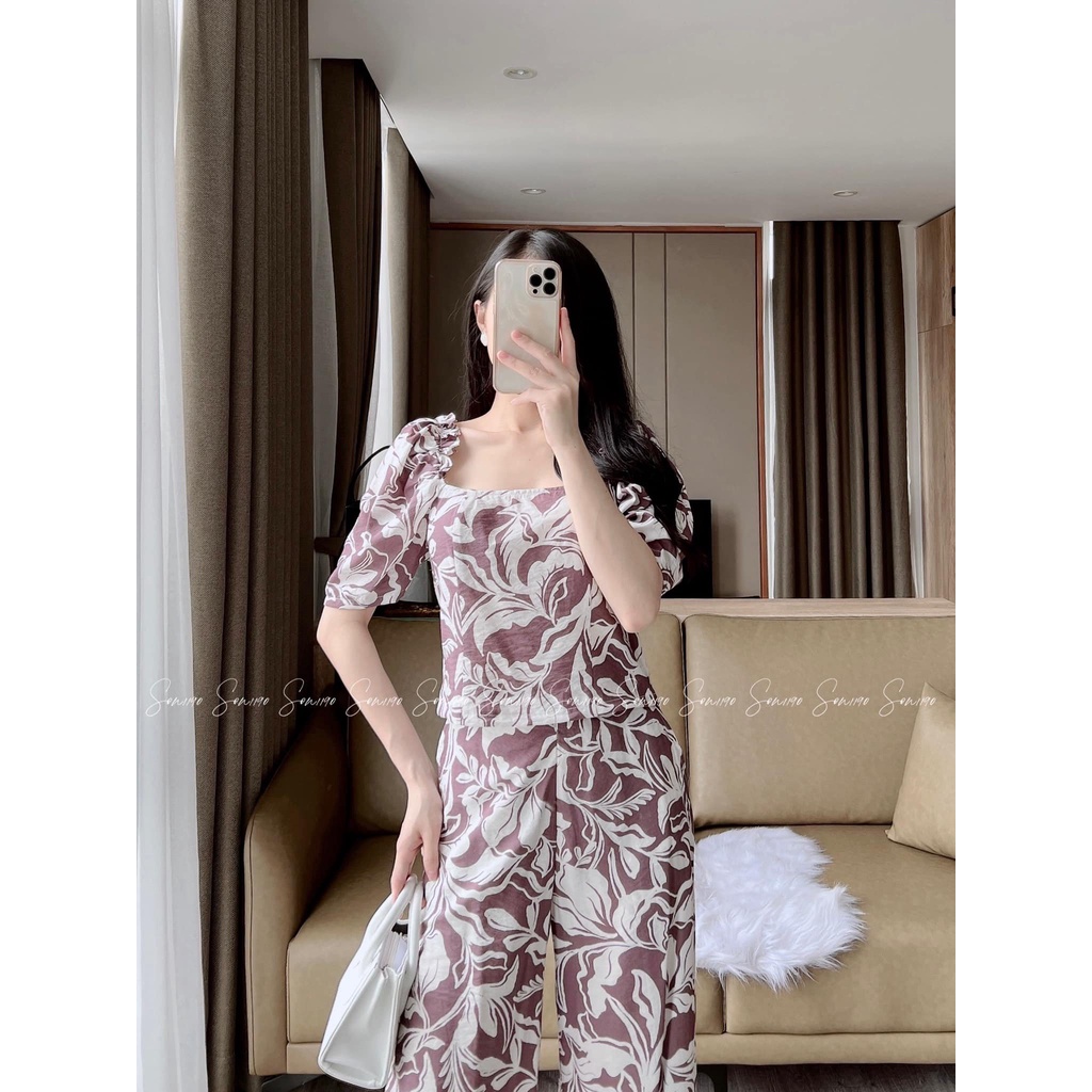 Set đũi nhà Xoài dư xịn, Quần kiểu culotes ống rộng dài mix đồ chất. Quần và Áo mặc rời được