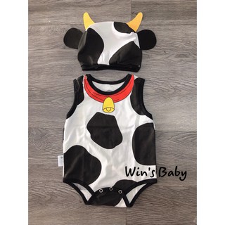 Bodysuit tạo hình Bò sữa đáng yêu cho bé