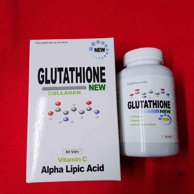 Viên uống trắng da Glutathione Collagen hộp 60 viên ngăn ngừa lão hóa, thu nhỏ lỗ chân lông