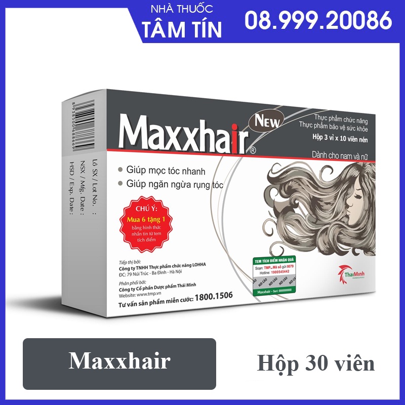 (CHÍNH HÃNG MUA 6 tặng 1) Thực phẩm MAXXHAIR ngăn rụng tóc,kích thích tóc mọc nhanh.