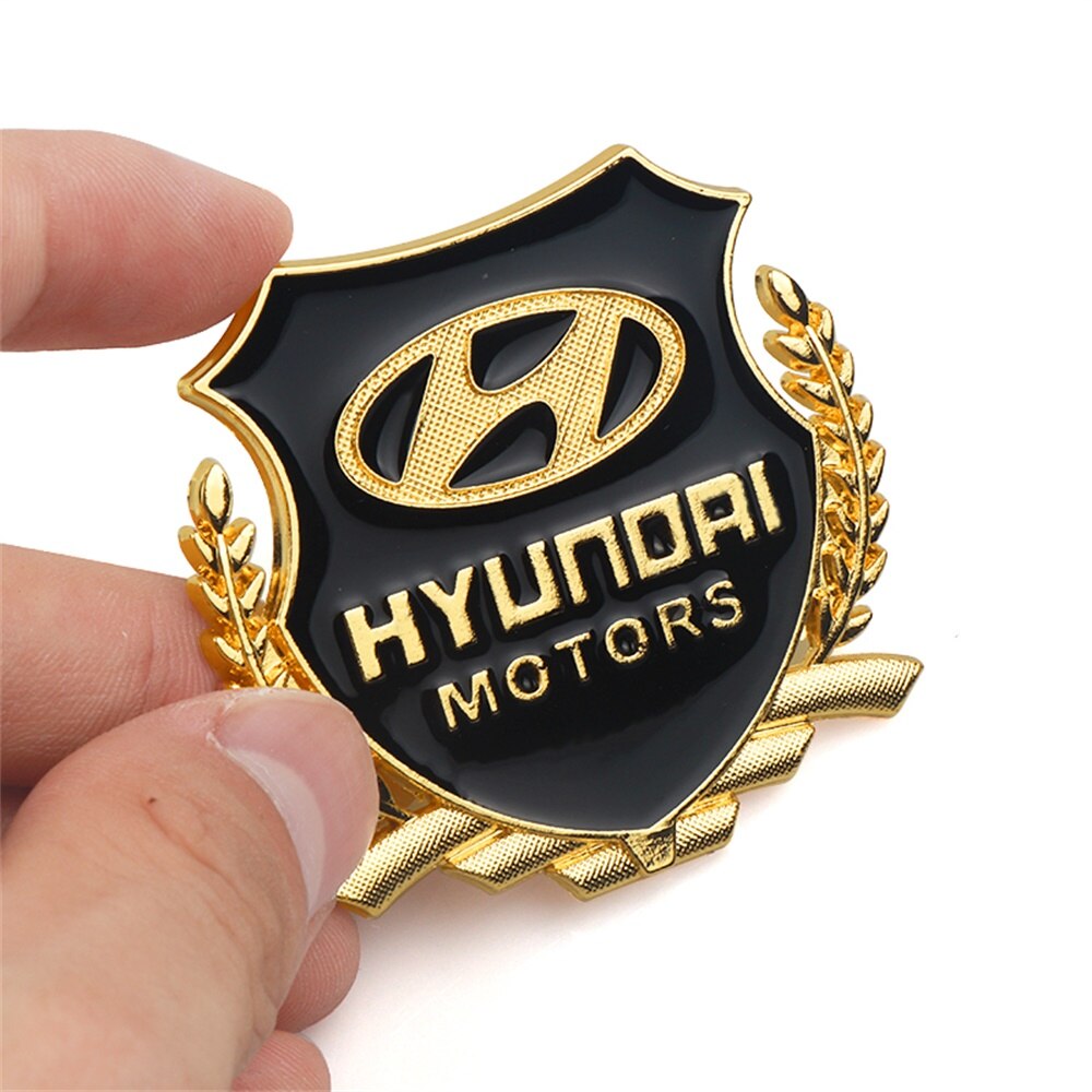 Set 2 logo dán trang trí cửa xe hơi bằng kim loại 3D dành cho HYUNDAI I10 KONA GETZ ACCENT ELANTRA SONATA TUCSON
