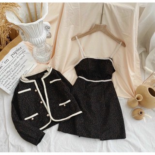 Set dạ kèm váy