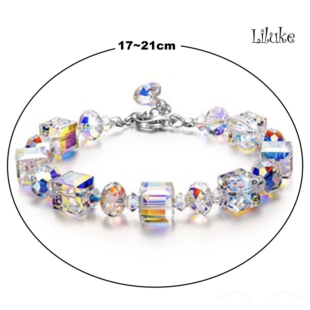 Vòng Tay Hợp Kim Đính Đá Nhiều Màu Trang Trí Xinh Xắn Cho Nữ