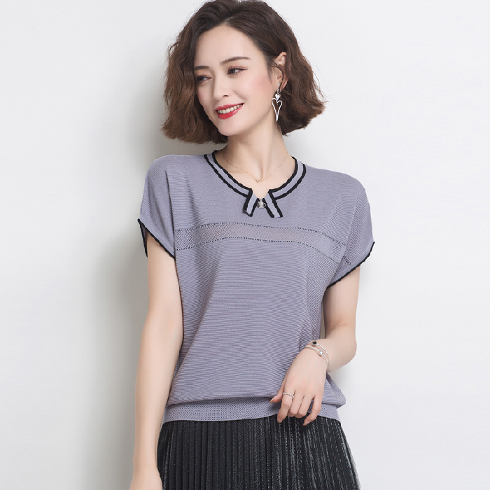 Áo Thun Nữ Ngắn Tay Cổ Tròn Thời Trang Hàn | BigBuy360 - bigbuy360.vn