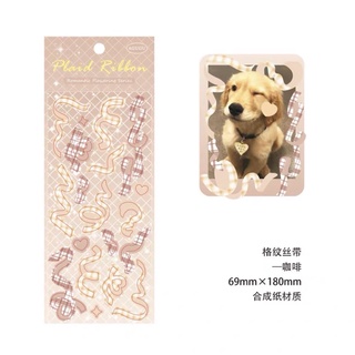 Stickers Ricoco ribbon lấp lánh trang trí sổ, toploader