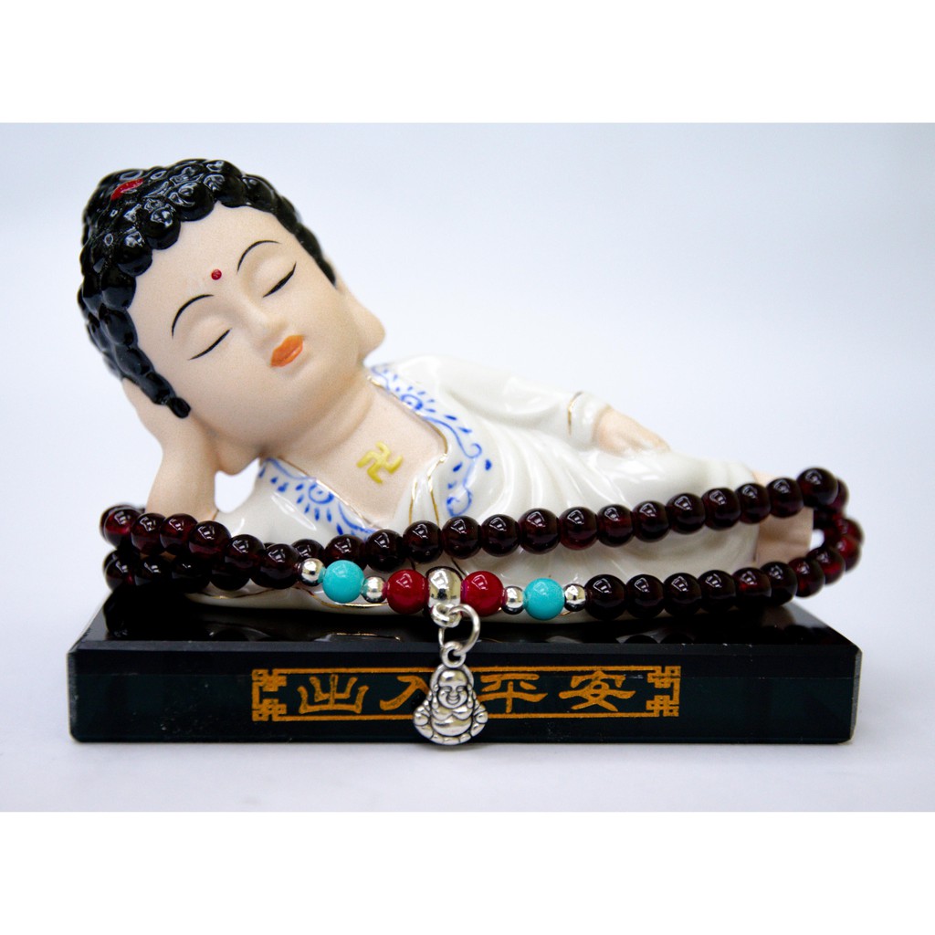 Tượng phật nằm trang trí xe ôtô, xe hơi đẹp (tặng kèm tràng vòng và đế )
