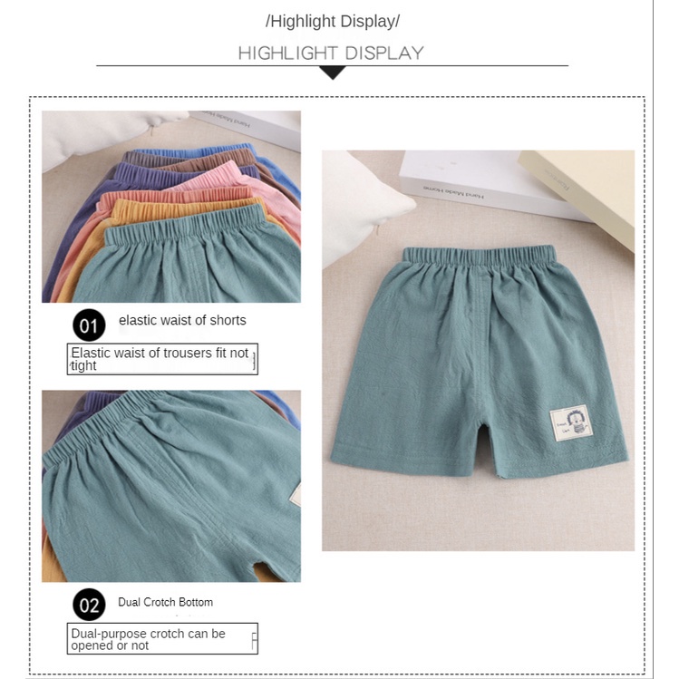 SANITKUN Quần short cotton màu sắc trơn thoáng khí phong cách Hàn Quốc thời trang mùa hè cho bé
