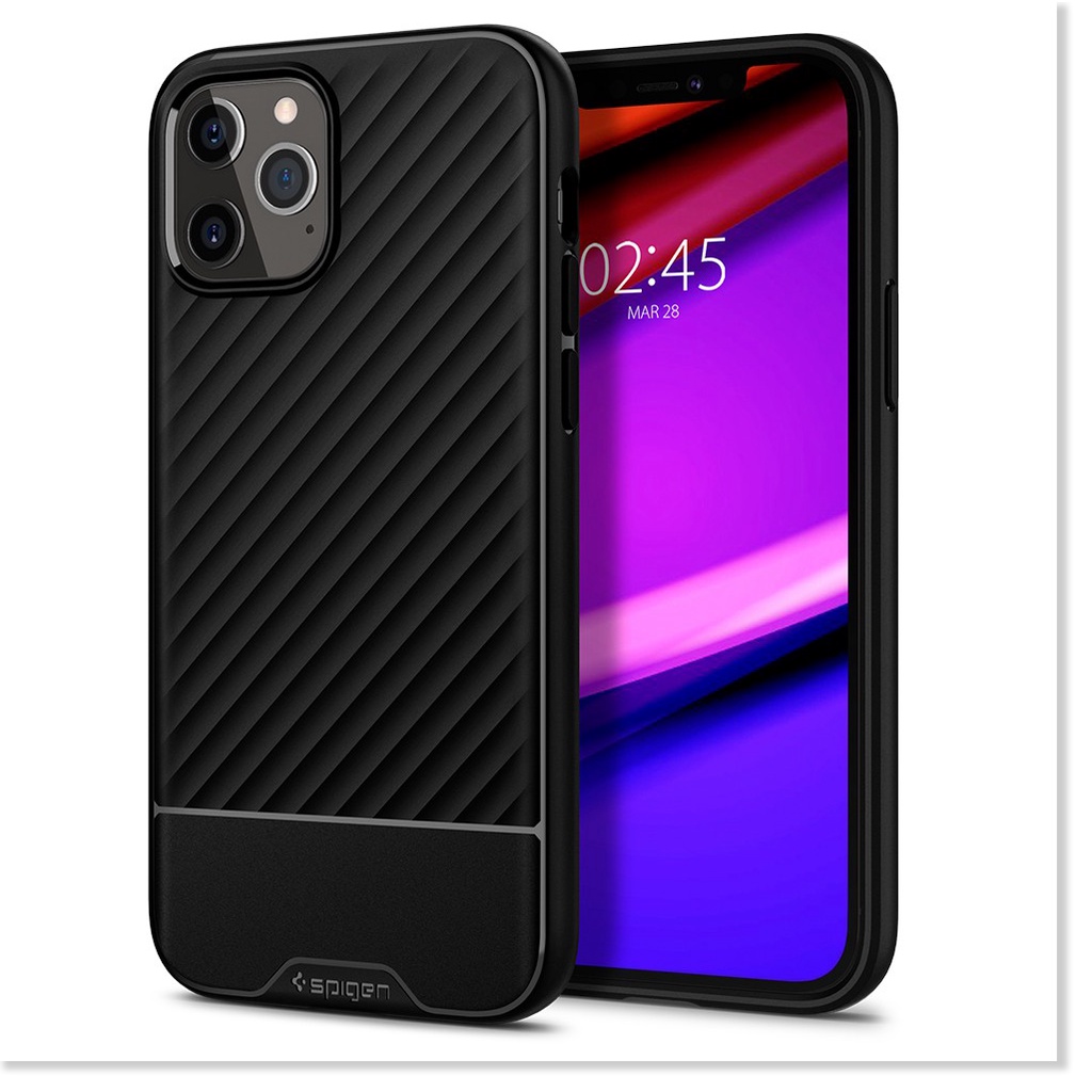 Ốp Lưng Dành Cho IPhone 12 Series Spigen Core Armor Được chế tạo với lớp TPU đen mờ, hấp thụ va chạm - Hàng Chính Hãng