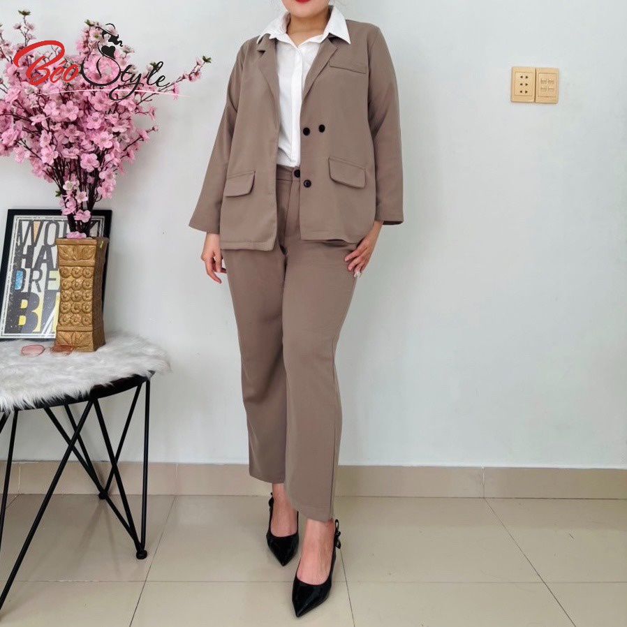 Áo blazer tay dài có xẻ tà phía sau Bigsize - Dành cho nàg mũm mĩm từ 45-95kg- Mặc đi tiệc , đi chơi, dạo phố , công sở