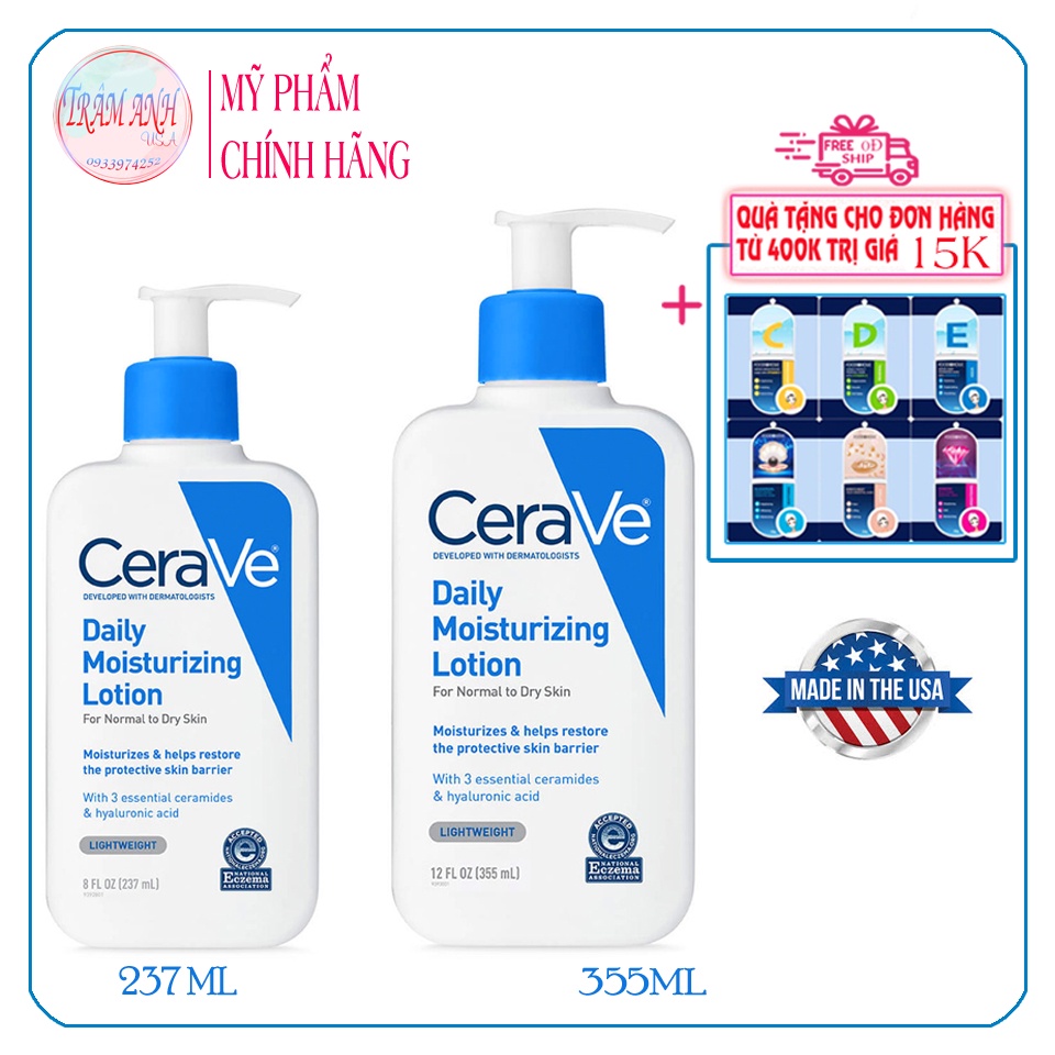 Kem Dưỡng Ẩm Hằng Ngày CeraVe Daily Moiturizing Lotion 237 ML &amp; 355 ML ,USA