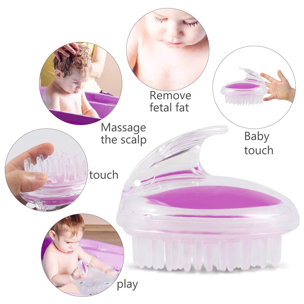 1 Bàn Chải Massage Da Đầu Cầm Tay Cho Dầu Gội Đầu / Tóc Gàu Làm Sạch Sâu Bằng Silicone / Bàn Chải Tắm