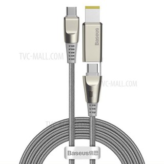 Cáp sạc nhanh Baseus 2 in1 cổng Type-C to C + DC 100W + đầu chuyển cổng Vuông cho máy Lenovo