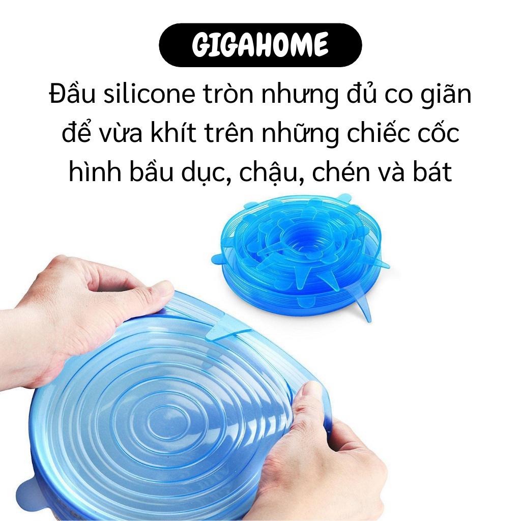 Bộ 6 Nắp Silicone Đậy Thực Phẩm GIGAHOME Bảo Quản Thức Ăn 4167