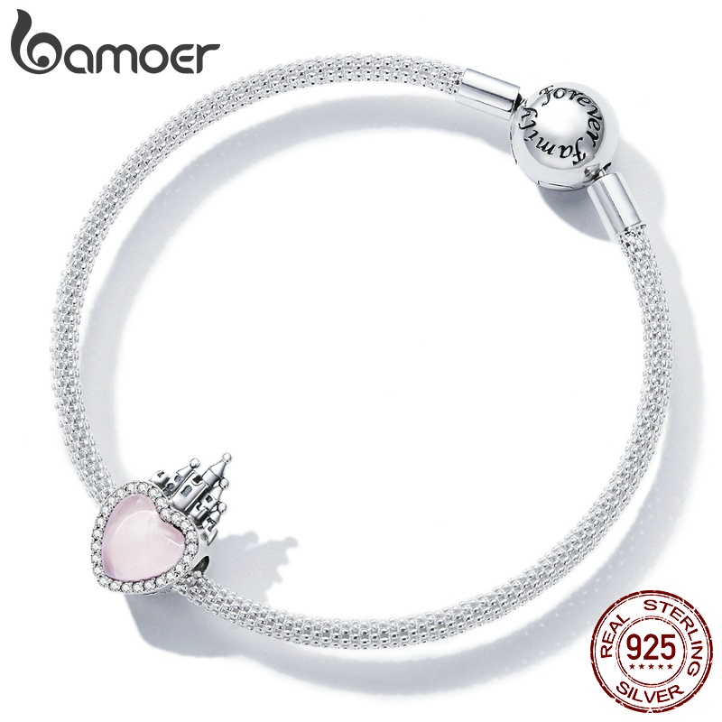 Mặt phụ kiện BAMOER SCC2207 hình trái tim lâu đài xinh xắn