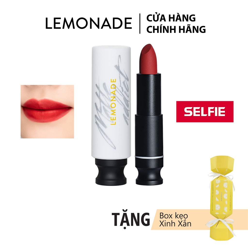 Son lì dạng thỏi LEMONADE Matte Addict Lipstick 3.8g 05 Selfie - Đỏ tươi