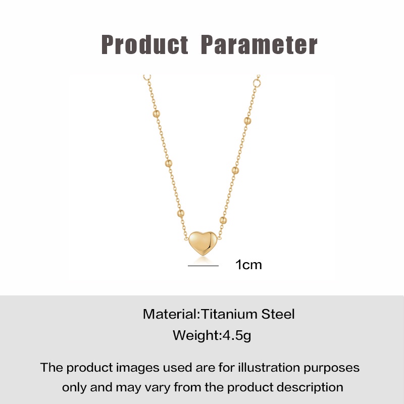 Dây chuyền MAYEBE LAVEND bằng thép titan mạ vàng 18K mặt hình trái tim sang trọng dành cho nữ