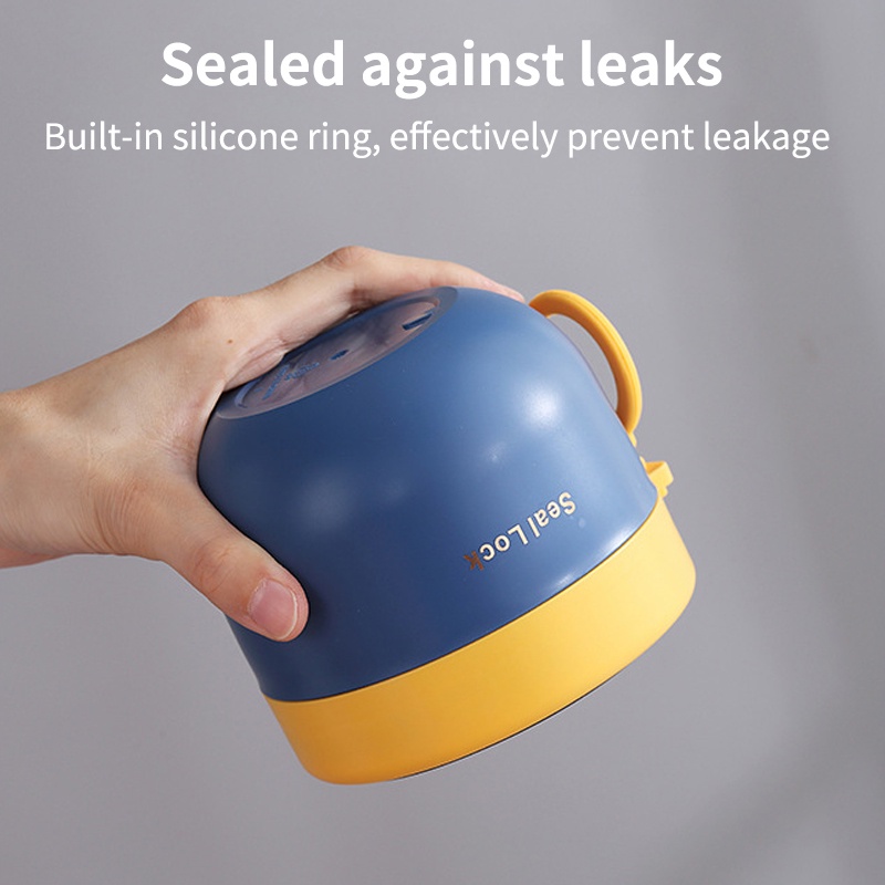Bigego Tô Đựng Thức Ăn Bằng Thép Không Gỉ Chống Rò Rỉ Kèm Muỗng Dùng Được Trong Lò Vi Sóng