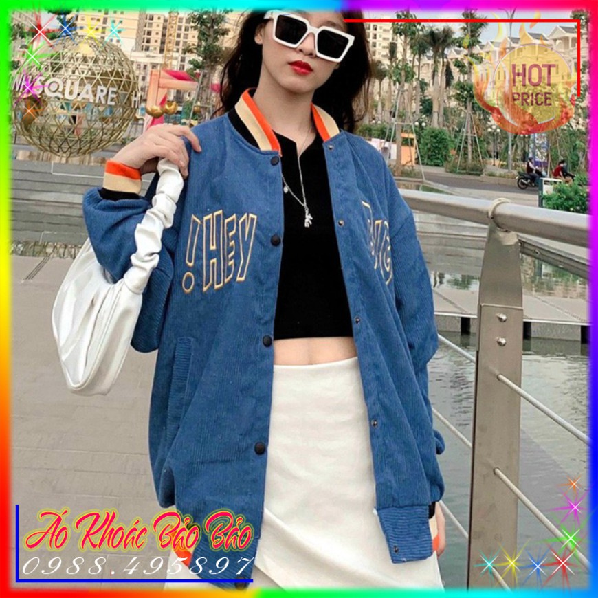 ÁO KHOÁC KAKI NHUNG GÂN Hey Big (M2440 - Ảnh Thật) (Bảo Bảo Store)