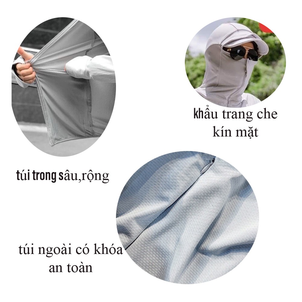 Áo chống nắng thông hơi nam vải kim cương chống tia UV 99% phiên bản cải tiến mới 2021 túi có khóa an toàn | BigBuy360 - bigbuy360.vn