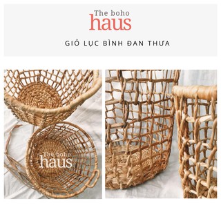 Giỏ đựng đồ lục bình đan thưa thắt nút TBH02