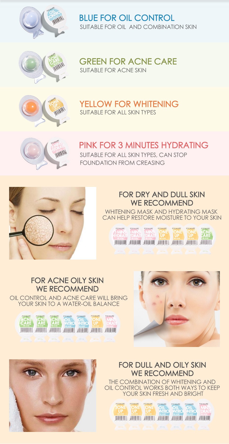 (Hàng Mới Về) Mặt Nạ Focallure Giảm mụn Dưỡng Ẩm Làm Sáng Da Mặt Nạ đất Sét Mặt Nạ Ngủ Mặt Nạ Nhau Thai Cừu mĩ phẩm nội địa trung má hồng | BigBuy360 - bigbuy360.vn