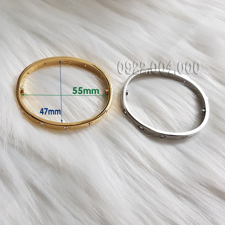 Vòng tay đính đá nguyên vòng titan kèm tua vít VZ1760.