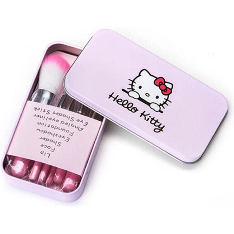 Cọ trang điểm❣️freeship❣️Bộ cọ Hello Kitty 7 món tặng hộp thiếc cao cấp 7in1 siêu rẻ - tiện đem đi du lịch