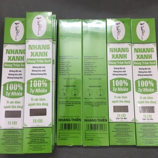 Nhang xanh - hộp 75 cây chân tăm mộc