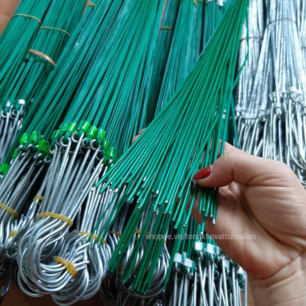 - Móc Kẽm Bọc Nhựa, Móc Treo Chậu Hoa Lan Dài 1.2m