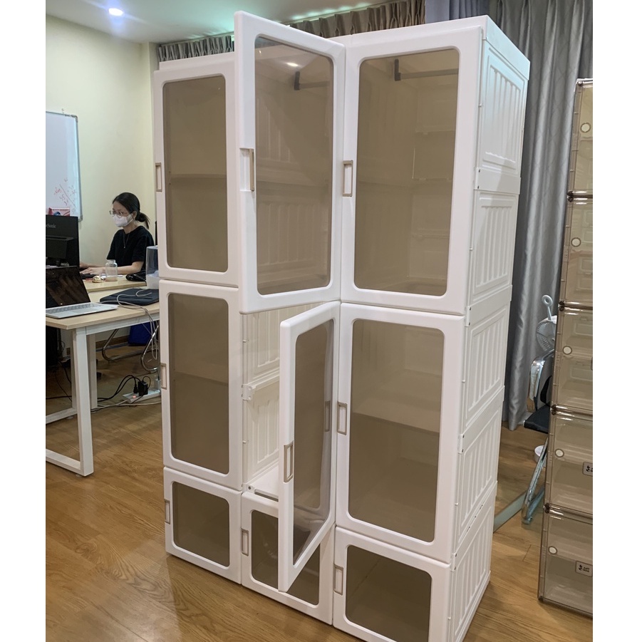 Tủ quần áo nhựa gấp gọn trong suốt MAYI BOX - TIỆN LỢI, HÀNG CAO CẤP- CÁNH NAM CHÂM