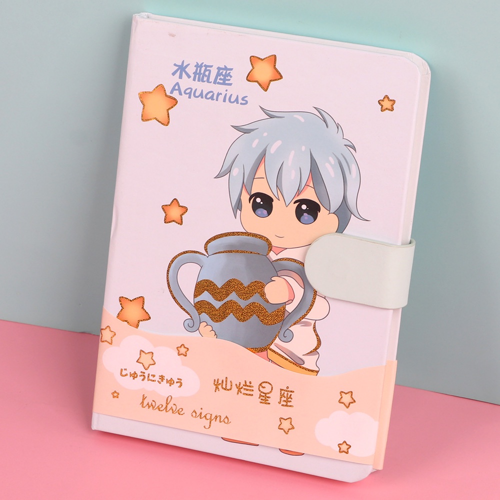 Sổ Cung Hoàng Đạo, Sổ Tay 12 Cung Hoàng Đạo Chibi Dễ Thương, Có Khoá Bấm