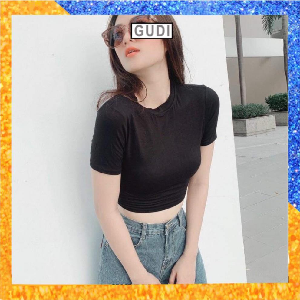 Áo croptop Madela, Áo croptop nữ tay ngắn dáng ôm body chất liệu vải cotton bozip