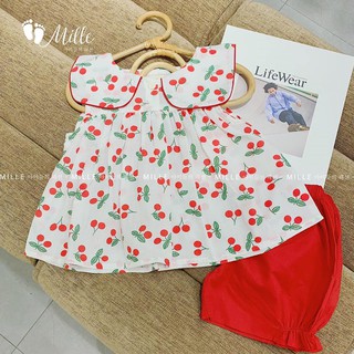Bộ Cherry 2 màu cho bé gái