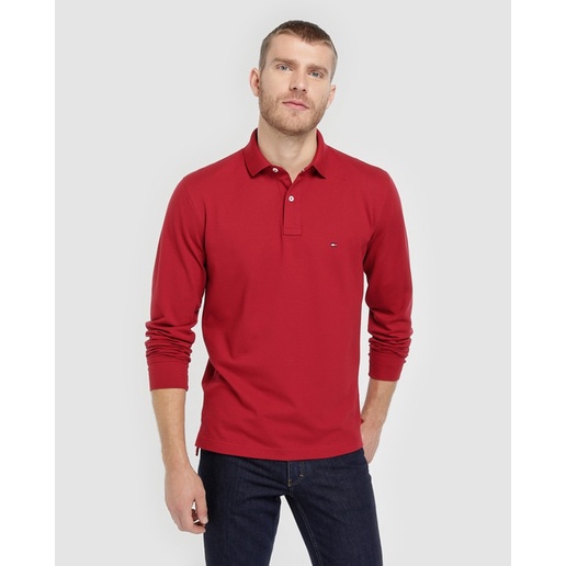 Áo thun nam Tommy Hilfiger Men's Long Sleeve Cotton Pique Polo Shirt in Classic Fit