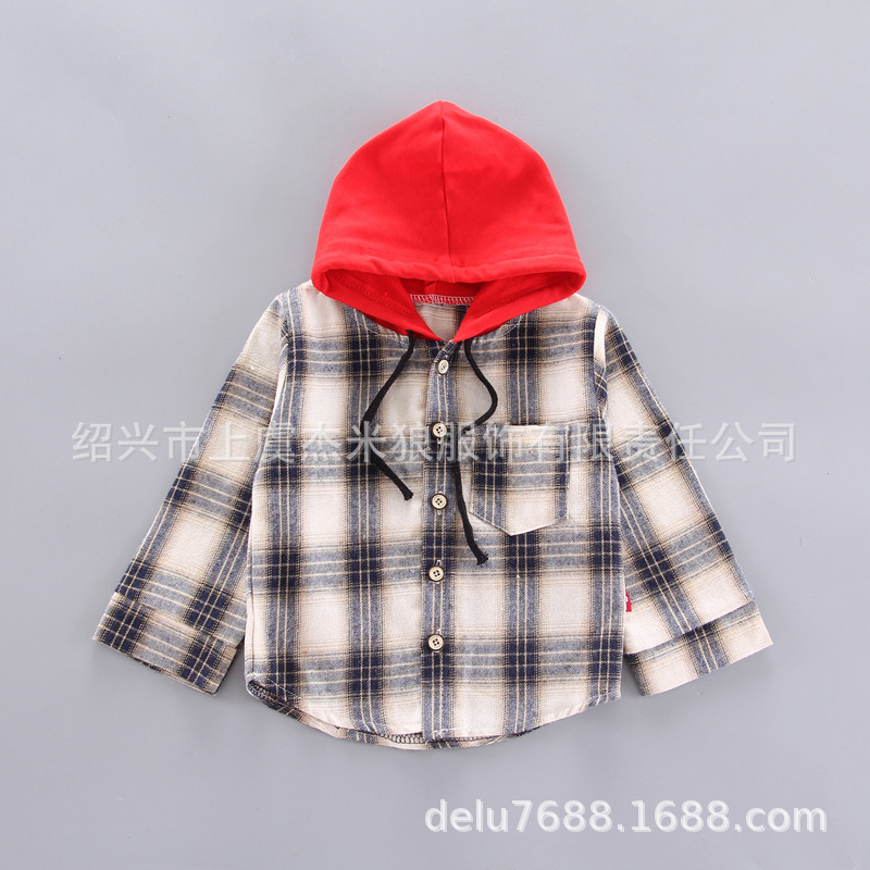 Set Áo Hoodie + Quần Dài Kẻ Sọc Caro Cho Bé