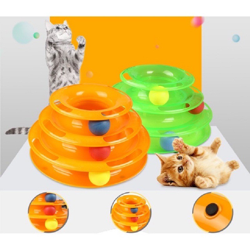 Đồ chơi cho Mèo - tháp banh/bóng 3 tầng  - Lida Pet Shop