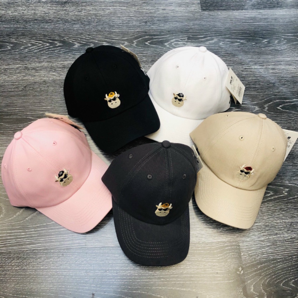 Mũ lưỡi trai ❤️ Nón thêu logo con bò phong cách Ulzzang form unisex nam nữ
