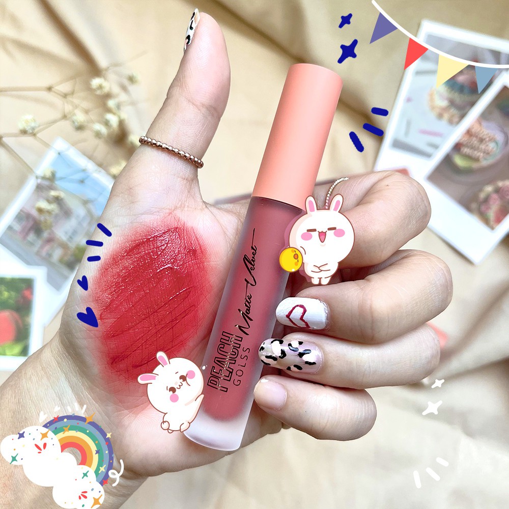 Set Son 3 Màu Sivanna Colors Peachy Velvet Liquid Lips Set